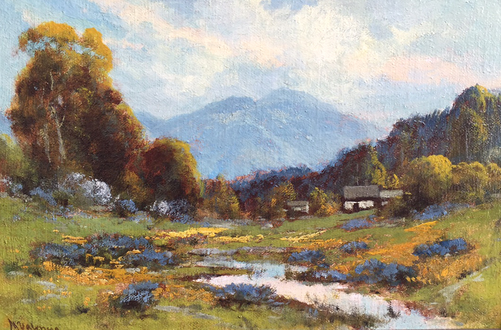 MANUEL VALENCIA - "In The Shadows of Mt. Tamalpais" - Oil - 12" x 18"