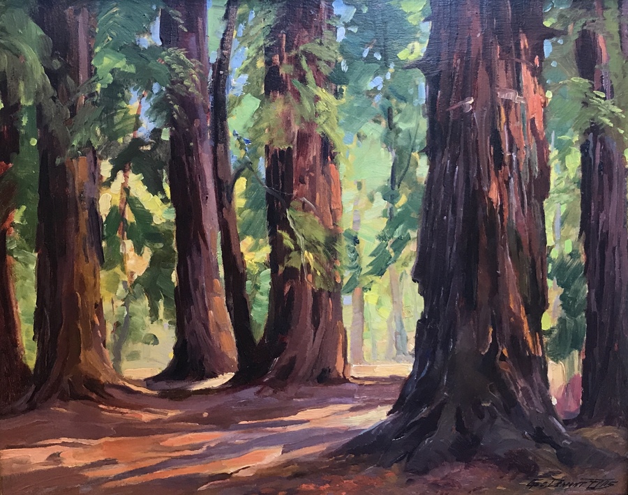 GEORGE DEMONT OTIS - "Redwood Grove" - Oil - 24" x 30"