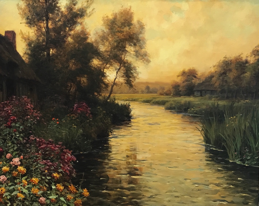 LOUIS ASTON KNIGHT - "Sunset" - Oil on Canvas - 24" x 30"